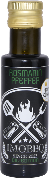 Flasche mit Rosmarin-Pfeffer Öl